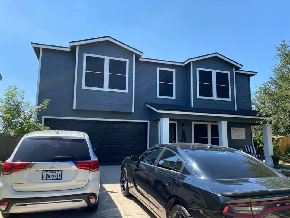 Two-story home solar screens all windows